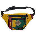 ラスタカラーのマルチカラーストライプ柄・ウエストポーチ(グアテマラ製 ・手作り)Rasta Stripe Fanny Pack / GUATEMALART敬老の...