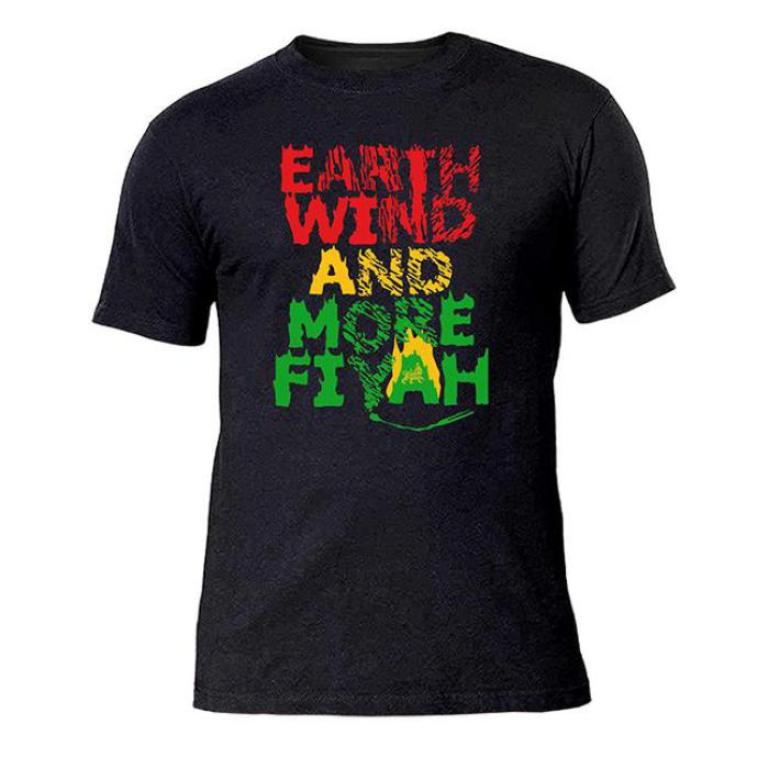 ラスタカラーロゴ入りTシャツ　Earth Wind &amp; More Fire T- Shirt / RIDDIM DRIVEN(リディムドリヴン)新生活応援