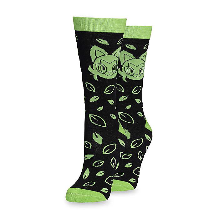 jIn ubN&O[ N[\bNX C (TCY/lp) Sprigatito Black & Green Crew Socks (One Size-Adult) / Pokemon Center(|PZ^[) Z[