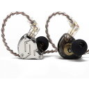 Linsoul KZ ZS10 Pro, 4BA+1DD 5 ドライバーインイヤー HiFi ステンレス鋼フェースプレート、2 ピン脱着ケーブル (ブラック マ...
