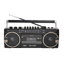 Cmik mk 132 ポータブルレトロレコーダー80年代ラジカセ テープデュアルスピーカーカードbluetoothスピーカー再生対応(ブラック)クリスマス セ...