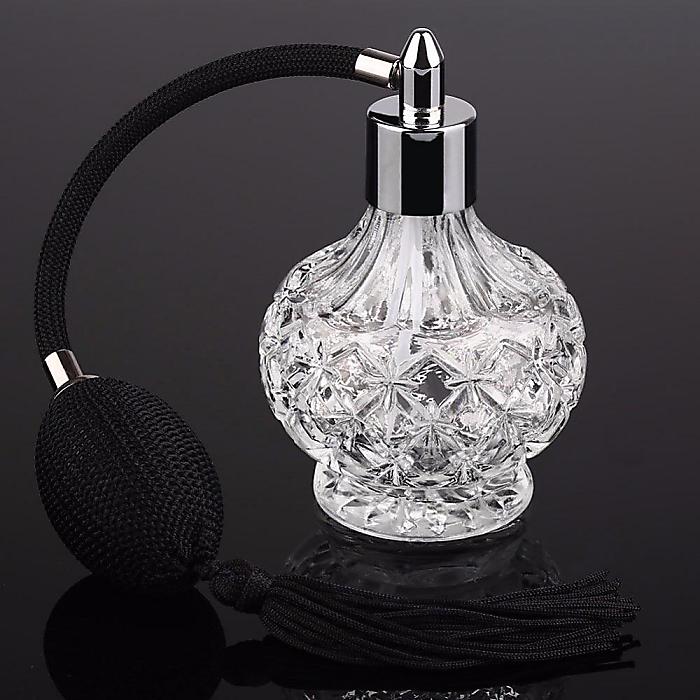 クリスタル香水ボトル,容量80ml,ヴィンテージスプレー,黒,香水詰め替えボトル母の日 セール