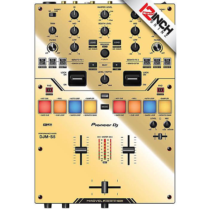 【ミラー/ゴールド】12inch SKINZ / Pioneer DJM-S5 Skinz - Metallics 【粘着式】母の日 セール