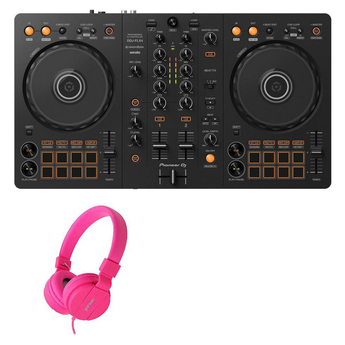 1ŵ Pioneer DJ(ѥ˥) / DDJ-FLX4 إåɥۥ(GS778_pink)åȡrekordbox dj ̵ 