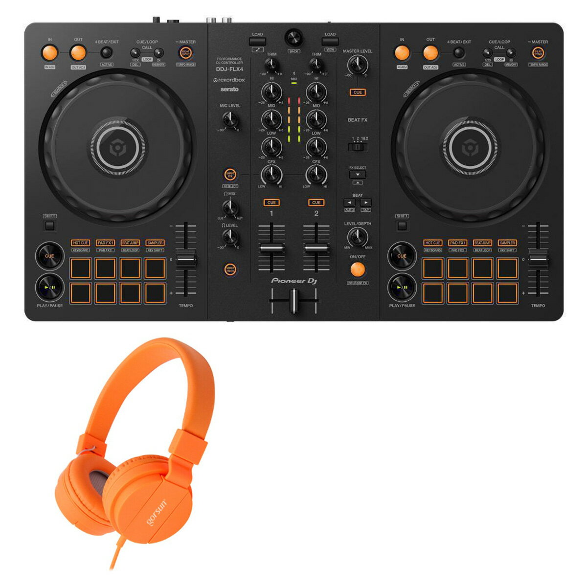 1ŵ Pioneer DJ(ѥ˥) / DDJ-FLX4 إåɥۥ(GS778_orange)åȡrekordbox dj ̵ 