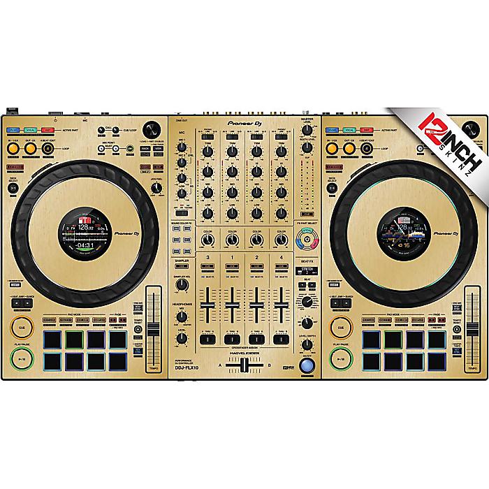 【ブラッシュ/ゴールド】12inch SKINZ / Pioneer DDJ-FLX10 Skinz - Metallics【Brushed/Gold】夏休みセール