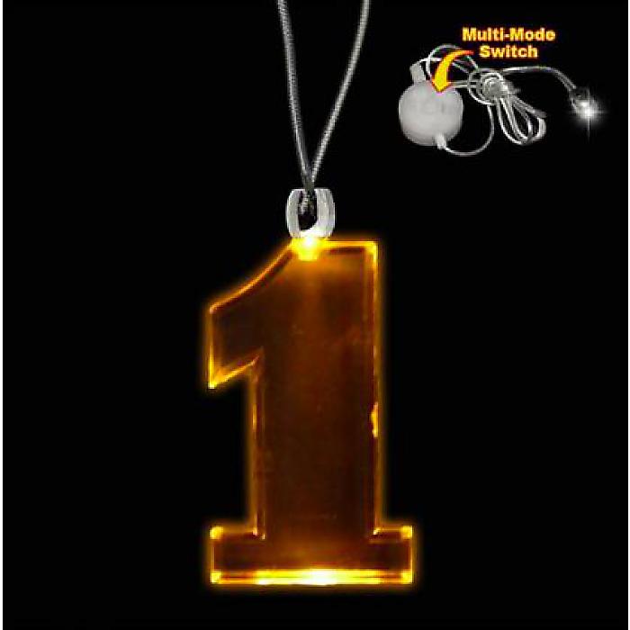 ナンバー1 LEDネックレスキーホルダー ゴールド / スポーツ観戦 クラブ フェス パーティ イベント