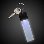 【メール便／送料無料】 超高輝度！光るLEDキーホルダー ホワイト / 自転車 車 犬の散歩 通勤 通学 防犯 コンサート ライブ クラブ フェス