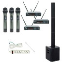 5大特典付 【安定品質ワイヤレスマイク3本/PAセット】K.W.S / C-Porter200BT ブルートゥース対応軽量コラムスピーカー(セミナー・講演・スピ...