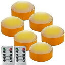 LEDカメラリモコンタイマー、乾電池方式の明るい点滅フレームレスキャンドル6個入り、オレンジ色夏休みセール