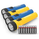 EVEREADY LEDフラッシュライト 4個セット ブルー/イエロー 付属のAAバッテリー 安心の明るさで緊急時やキャンプに最適夏休みセール