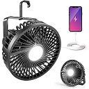 Odoland Rechargeable Table Fan+Lantern, 12000mAh Battery Operated Desk Fan+Hangi...