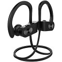 BluetoothヘッドホンV5.0スポーツ用防水イヤホン、16時間再生可能、Bass+ HDステレオサウンド、CVC6.0ノイズキャンセリング搭載、ブラックカ...