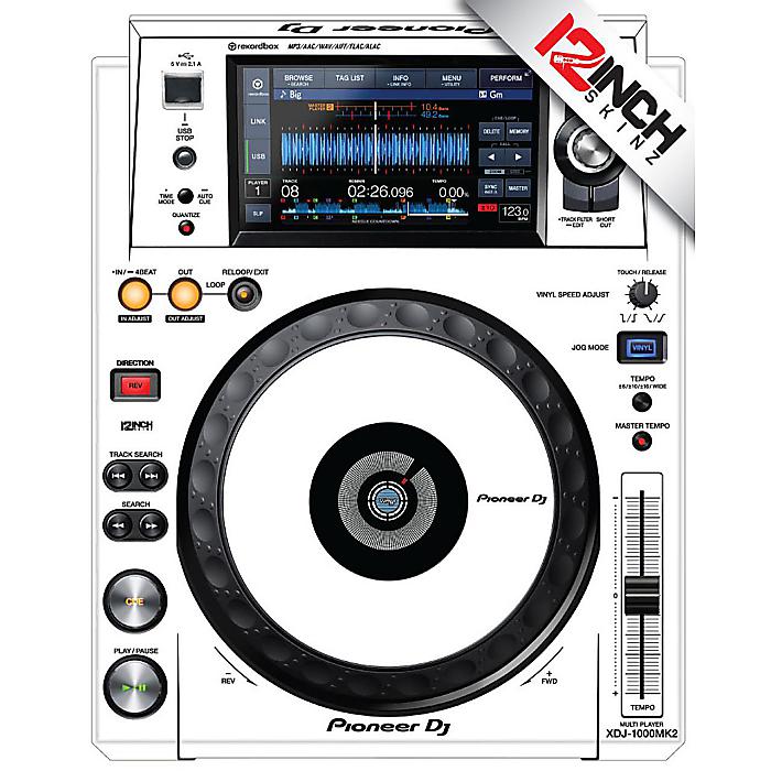 12inch SKINZ / Skinz (WHT/BLK) ペア（2枚セット）【 XDJ-1000MK2用スキン】ハロウィーンセール/ハロウィングッズ