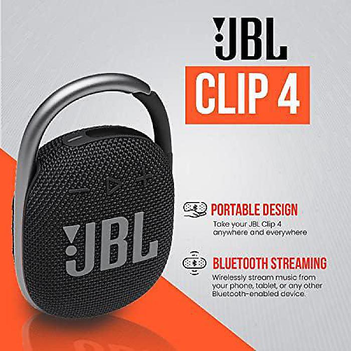JBL Clip 4: ポータブルBluetoothスピーカー | IP67防水 | カラビナクリップ付き | バッテリー内蔵 | 豊かな音質と迫力のある低音 | ブラックお正月 セール 2