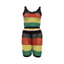 Roots & Culture(ルーツアンドカルチャー) / Island Girl Mesh Shorts & Top メッシュタンク + トップショーツ 2ピースセット セットアップホワイトデー セール