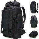 HongXingHai 70L/100L ハイキング キャンピングバックパック MOLLEラックサック 防水 デイパック 旅行用夏休みセール