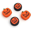 ハロウィン Nintendo Switch(ニンテンドースイッチ) ジョイコン用 シリコン製キャップカバー「カボチャ」 4個セット夏休スペシャル
