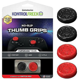 KontrolFreekスイッチPro コントローラー用ノンスリップサムグリップ | 4パック | 赤&黒ハロウィーンセール/ハロウィングッズ