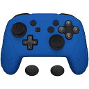 PlayVital Samurai Edition 任天堂プロコントローラー用 エルゴノミックシリコンスキン保護ケース - Blue, ソフトなアンチスリップグリ..