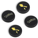 DLseego フラッシュ&ピカ 4個セット ジョイスティックカバー for Switch / Switch OLED / Switch Lite ソフトシリコン製 ジョイコン保護用 日本のアニメキャラクター アナログボタンキャップ -- ブラック夏休スペシャル