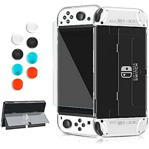 FUNDIARY Nintendo Switch(ニンテンドースイッチ) OLED 2021用ドッカブルケース「フルプロテクション」 ガラススクリーンプロテクター1枚付き サムグリップキャップ8個付き 耐痕性デザイン 衝撃吸収設計 (クリア)夏休みセール FUNDIARY Nintendo Switch(ニンテンドースイッチ) OLED 2021用ドッカブルケース「フルプロテクション」 ガラススクリーンプロテクター1枚付き サムグリップキャップ8個付き 耐痕性デザイン 衝撃吸収設計 (クリア)夏休みセール