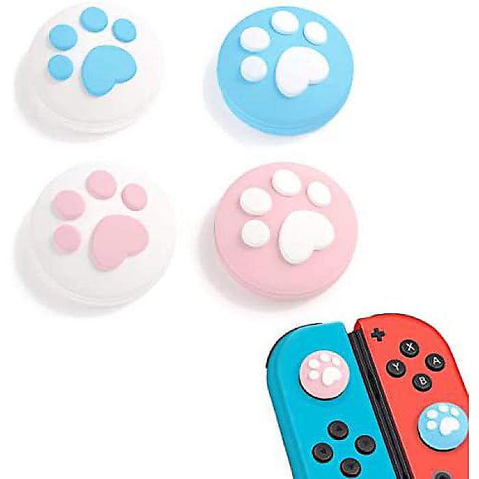 ニンテンドースイッチ/オレッド/ライト カービィコントローラー用スイッチサムグリップ キュートな猫の足のシリコンアナログスティックカバー ジョイコンスイッチアクセサリー用のスイッチサムボタングリップカバー夏休みセール