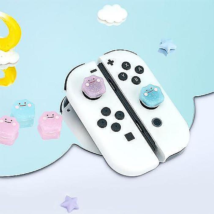 ZORZA 任天堂スイッチ用4個セット Joystick用 カワイイシリコン製ソフトジョイスティックキャップ 「Thumb Grip Caps」、Joycon Grip、Switch、OLED/Lite コントローラー対応夏休スペシャル