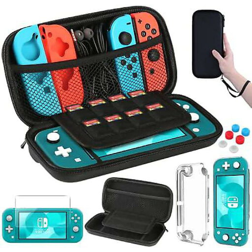 HEYSTOP Nintendo Switch Lite(ニンテンドースイッチライト)用キャリングケース&保護ケース「Lite」8ゲームカートリッジ スクリーンプロテクター サムグリップキャップ付トラベルバンドルケース夏休みセール HEYSTOP Nintendo Switch Lite(ニンテンドースイッチライト)用キャリングケース&保護ケース「Lite」8ゲームカートリッジ スクリーンプロテクター サムグリップキャップ付トラベルバンドルケース夏休みセール