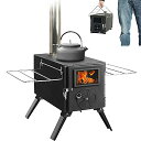 HOPUBUY ジャック付き 木材燃焼ストーブ7本のステンレスチムニーパイプ 小型ポータブル キャンプ、アウトドア料理、暖房用夏休みセール