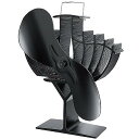 Hanaoyo 最大風力のアップグレードされた木製ストーブファン、大型の熱エネルギー駆動ストーブファン 非電動の暖炉ファン、木製ストーブアクセサリー、薪/ガス/ログバーナー/暖炉用ストーブファン夏休みセール