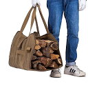 Firewood Log Carrier Bag(ファイヤーウッドログキャリアーバッグ) キャンバス製耐久性のある大型ファイヤーログトート ストーブ用の頑丈な暖炉ウッドストーブアクセサリー収納バッグ 焚き火用のキャリヤーホルダー夏休みセール