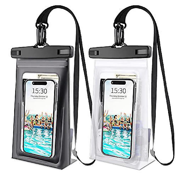 2Pcs Large Waterproof Phone Pouch iPhone 15 14 Pro Max 13 12 11 8 Plus Samsung Up to 7.2'', Floating IPX8 Water Proof Protector for Swimming Beach Vacationお正月 セール