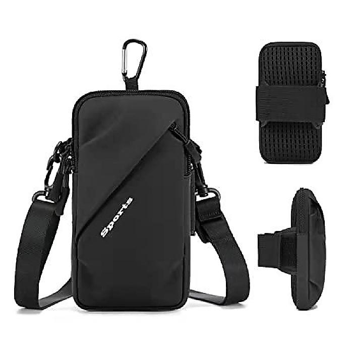 Phone Holder Arm Bands, Small Crossbody Shoulder Holsters Bag with Arm Band, Fits iPhone and All Cell Phones, Use for Running, Walking, Hiking & Biking (Plus Size,Black)お正月 セール