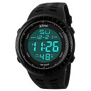 Men Sports LED Digital Watch(デジタルウォッチ) 大型面 スポーツ用腕時計 男性向け 防水 カジュアル 発光 ストップウォッチ アラ...