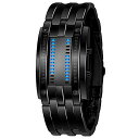 Fashion Binary Sports Watch(t@bV oCi X|[c EHb`) - Black Bracelet, LED Matrix Display(ubNuXbg LED}gbNX\)NX}X Z[