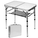 Folding Table Small Lightweight Portable Aluminum Camping Table Mini Foldable Table with Adjustable Height Legs, Picnic Cooking Beach, 2ft and 3 Heightsクリスマス セール
