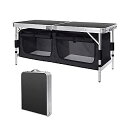 Moosinily 4 Feet Folding Table Aluminum Portable Camping Table Adjustable Picnic...