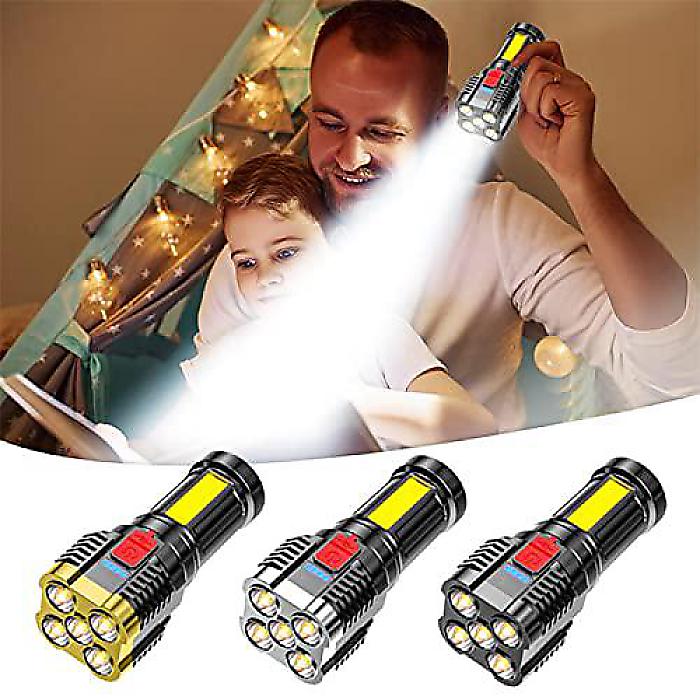 Five Explosion LED Flashlight - Super Bright Rechargeable Camping Flashlight ファイブエクスプロージョン レッド ハンディ型LEDフラッシュライト クリスマス セール