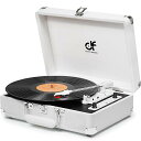 Vintage 3-Speed Bluetooth Record Player(ビンテージ3スピードブルートゥースレコードプレーヤー)、内蔵スピーカー、USB録...