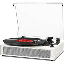 Vintage Record Player Bluetooth PP-3Sy^ԁz Stereo Speakersyz USB Audio Recordingyz RCA Line-Outyz AUX-inyz Retro Phonograph Turntableyz White WoodyzNX}X Z[