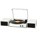 Vinyl Record Player(ヴィンテージターンテーブル) ExSpeakers(エクススピーカーズ) ホワイトワイヤレス Bluetooth再生 3速度ベルトドライブターンテーブル MP3 PCエンコーディング RCAヘッドホンアウト付クリスマス セール