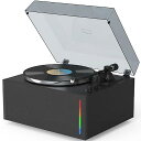 WOCKODERオールインワンターンテーブル レコードプレーヤー ビルトインHiFiステレオスピーカー カラフルライトストリップ付き夏休みセール(2)