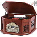 ORCC レコードプレーヤー 10-in-1 ビニールレコード再生用 ノスタルジックターンテーブル Bluetooth内蔵 スピーカー2基 CD カセット AM...