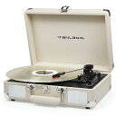 Vinyl Record Player(レコードプレーヤー) ヴィンテージポータブルスーツケースターンテーブル クリームホワイト夏休みセール(2)