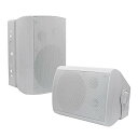 Herdio 6.5インチ 400W アウトドアスピーカー(有線、防水、パッシブ)壁取り付け可能 パティオガレージカバードデッキ用 強力な低音 ペア(ホワイト)...