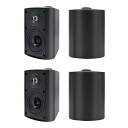 Herdio 4インチ アウトドアスピーカー Bluetooth 4チャンネルアンプ付 屋内外用屋外パティオ、デッキ用防水ウォールマウントシステム (4スピーカ...
