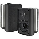 Herdio 4インチBluetoothスピーカー(ヘルディオ) 屋外用防水200Wワイヤード 屋内・パティオ・デッキ壁掛けスピーカー(ブラック)夏休みセール