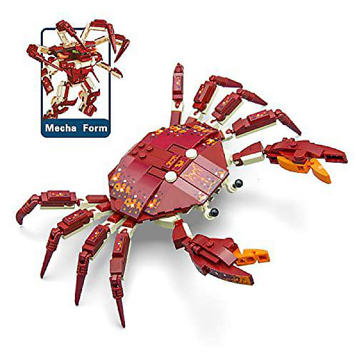 Neomoner(ネオモナー)オーシャン アニマル ビルディングブロック, 子供用ボーイガール向け 深海生物 建物おもちゃセット, カニ Crab(242PCS)クリスマス セール