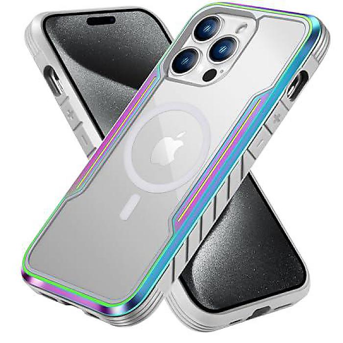 Sicher iPhone 15 Pro Max(シハー アイフォーン15 プロマックス) MagSafe対応ケース、クリアバック、ソフトエッジ/カラーチェンジングメタルフレーム、保護性のある磁気式iPhone 15 Pro Max用ケースクリスマス セール